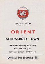 Leyton Orient v Shrewsbury Town 11-Jan-1969