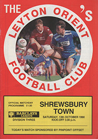 Leyton Orient v Shrewsbury Town 13-Oct-1990