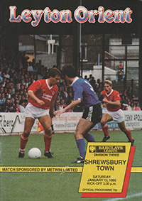 Leyton Orient v Shrewsbury Town 13-Jan-1990