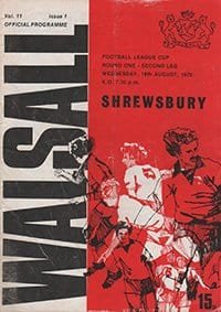 Walsall v Shrewsbury Town 18-Aug-1976
