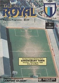 Reading v Shrewsbury Town 19-Aug-1989