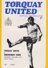 Torquay United v Shrewsbury Town 22-Apr-1970