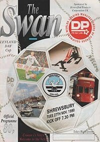 Swansea City v Shrewsbury Town 27-Nov-1990