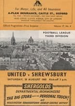 Oxford United v Shrewsbury Town 28-Aug-1965