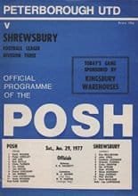 Peterborough United v Shrewsbury Town 29-Jan-1977