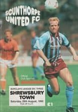 Scunthorpe United v Shrewsbury Town 29-Aug-1992