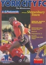 York City v Shrewsbury Town 02-Dec-2000