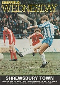 Sheffield Wednesday v Shrewsbury Town 02-Mar-1982