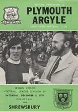 Plymouth Argyle v Shrewsbury Town 04-Dec-1971