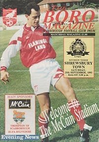 Scarborough v Shrewsbury Town 25-Sep-1993