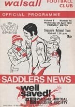 Walsall v Singapore National Team 26-Apr-1972