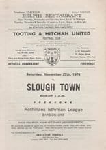 Tooting & Mitcham United v Slough Town 27-Nov-1976