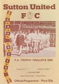 Sutton United v Slough Town 31-Oct-1981