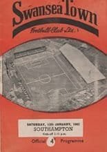 Swansea Town v Southampton 13-Jan-1962