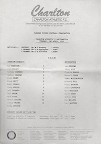 Charlton Athletic Reserves v Southampton Reserves 02-Apr-1991