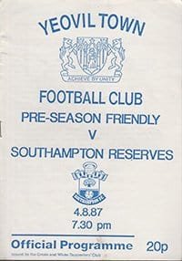 Yeovil Town v Southampton Reserves 04-Aug-1987