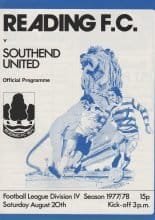 Reading v Southend United  20 Aug 1977