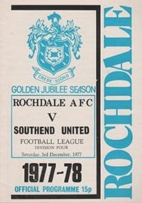 Rochdale v Southend United 03-Dec-1977
