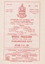 Chelmsford City v Star FA XI 10-Apr-1961