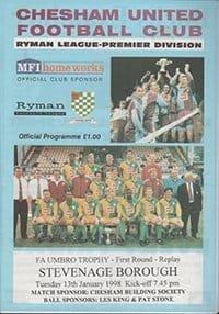 Chesham United v Stevenage Borough 13-Jan-1998