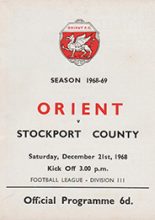 Leyton Orient v Stockport County 21-Dec-1968