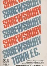 Shrewsbury Town v Stockport County 22-Apr-1975