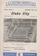 Leyton Orient v Stoke City 25-Feb-1961