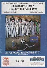 Stafford Rangers v Sudbury Town 02-Apr-1996