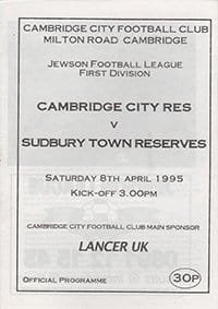 Cambridge City Reserves v Sudbury Town Reserves 08-Apr-1995
