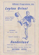 Leyton Orient v Sunderland 03-Oct-1959