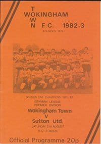 Wokingham Town v Sutton United 21-Aug-1982