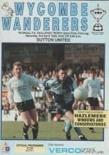 Wycombe Wanderers v Sutton United  03-Apr-1993