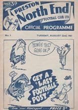 Preston North End v Swansea Town 22-Aug-1961