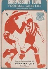 Shrewsbury Town v Swansea City 23-Sep-1972