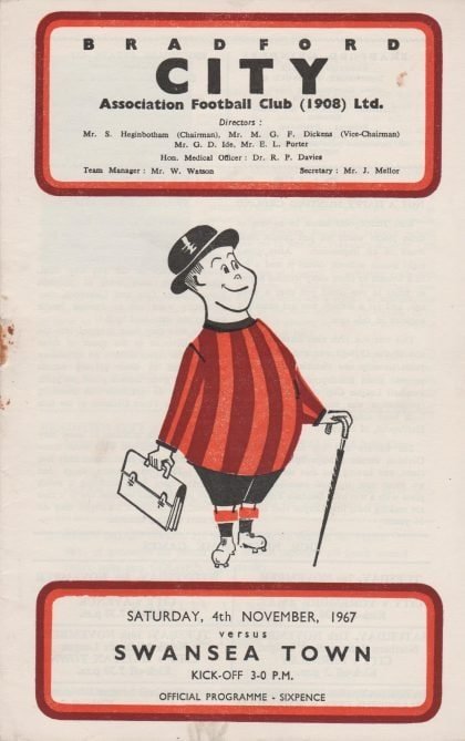 Bradford City v Swansea Town 04-Nov-1967