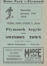 Plymouth Argyle v Swindon Town 11-Jan-1958