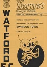 Watford v Swindon Town 01-Sep-1971