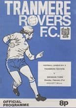 Tranmere Rovers v Swindon Town 21-Feb-1977