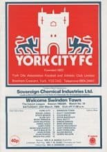 York City v Swindon Town 24-Mar-1984