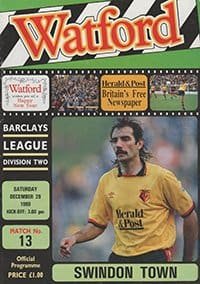 Watford v Swindon Town 29-Dec-1990