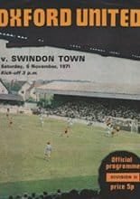 Oxford United v Swindon Town 06-Nov-1971