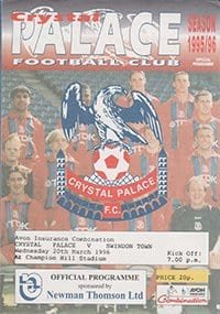 Crystal Palace Reserves v Swindon Town Reserves 20-Mar-1996
