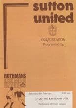 Sutton United v Tooting & Mitcham United 08-Feb-1975