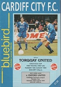 Cardiff City v Torquay United 16-Aug-1994