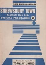 Shrewsbury Town v Torquay United 21-Aug-1971