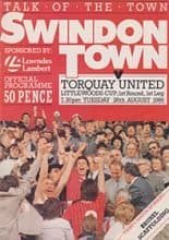 Swindon Town v Torquay United 26-Aug-1986