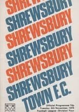 Shrewsbury Town v Torquay United 05-Nov-1974