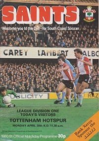 Southampton v Tottenham Hotspur 20-Apr-1981