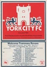 York City v Tranmere Rovers 11-Sep-1982