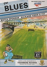 Southend United v Tranmere Rovers 12-Apr-1991